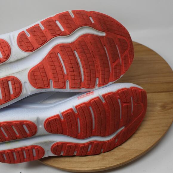 Brooks Shoes Womens 8 Ghost 2 Max White Red Running Sneakers Comfort Athleisure - Picture 6 of 11